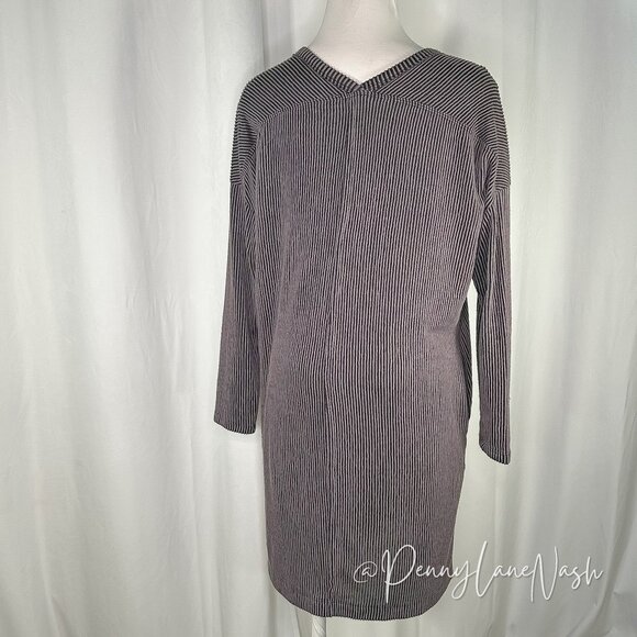 Lush Ribbed Knit Tunic Sweater Dress Size M Gray - Picture 8 of 10